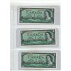 Image 1 : 1954 (3)  Collection of Canadian One Dollar