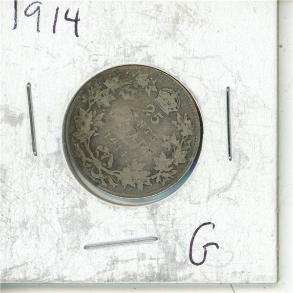 1914  Canadian Twenty-Five Cents