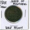 Image 1 : 1844 Bank of Montreal Half Penny Token