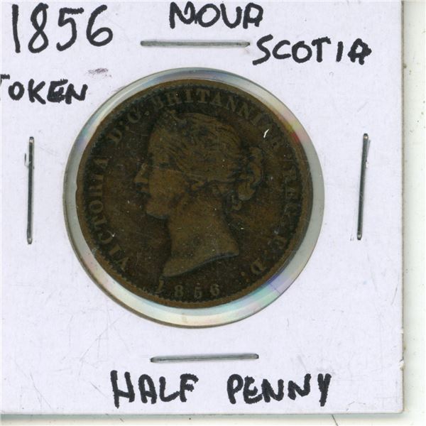 1856 Nova Scotia Half Penny Token