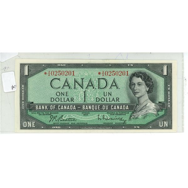 1954 One Canadian Dollar