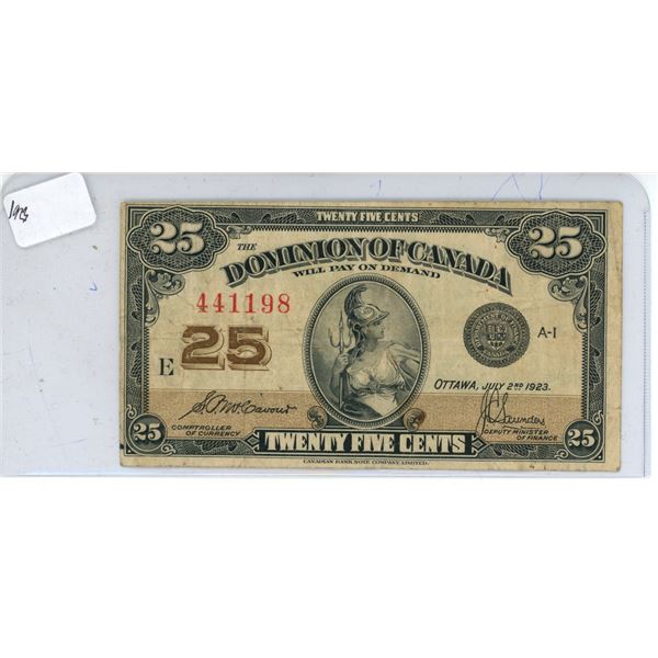 1923 Twenty-Five Cents Dominion of Canada