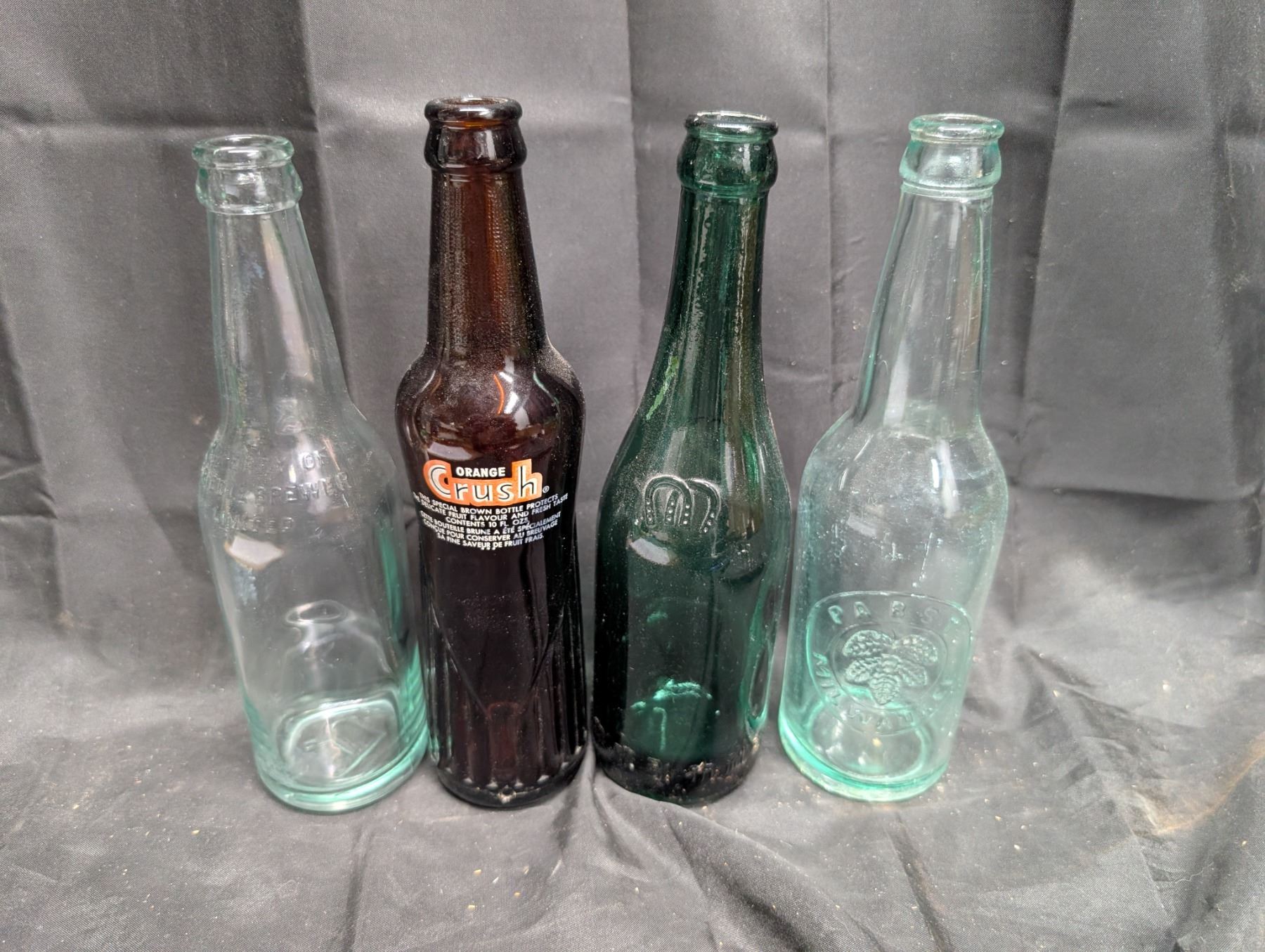 (4) Vintage Pop Bottles (Orange Crush, Riddle Brew, And etc.) - Schmalz ...