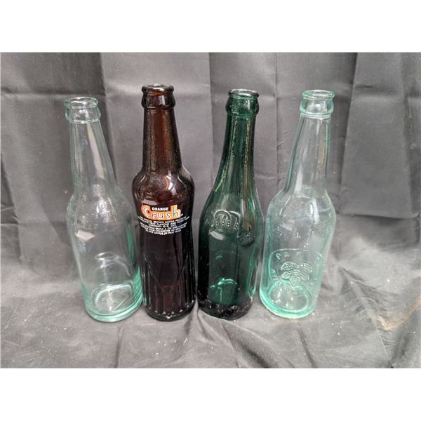 (4) Vintage Pop Bottles (Orange Crush, Riddle Brew, And etc.)