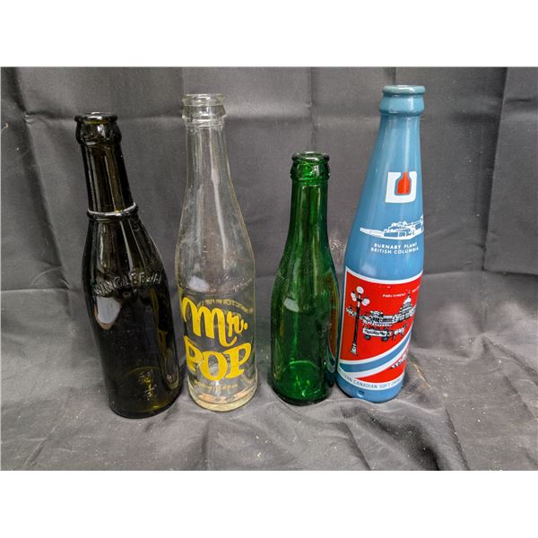 (4) Vintage Pop Bottles (Mr. Pop, Burnaby Planet, and etc.)