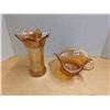 Image 1 : (2) Carnival Glass Vase and Bowl