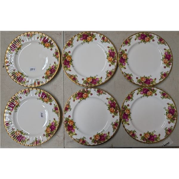 (6) Plates Old Country Roses Royal Albert