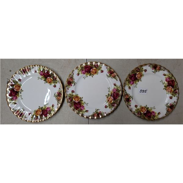 (3) 6" Plates Old Country Roses Royal Albert