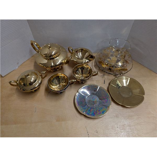 Box of Gold Coloured Dishware