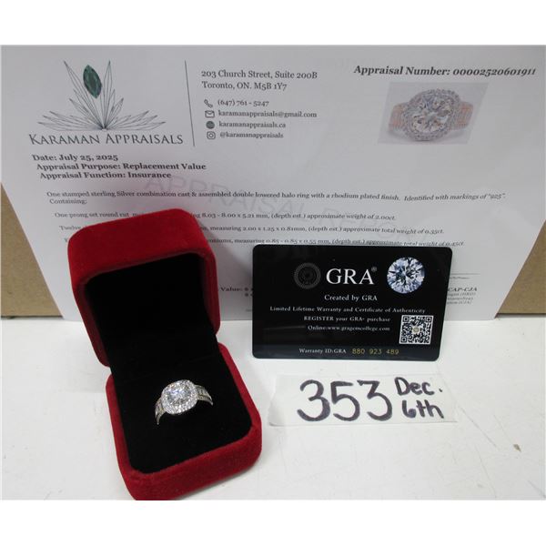 #353-2.00 CT GRA CERTIFIED ROUND BRILLIANT CUT MOISSANITE STONE VVS D COLOR WITH 12 CHANNEL SET BAGU