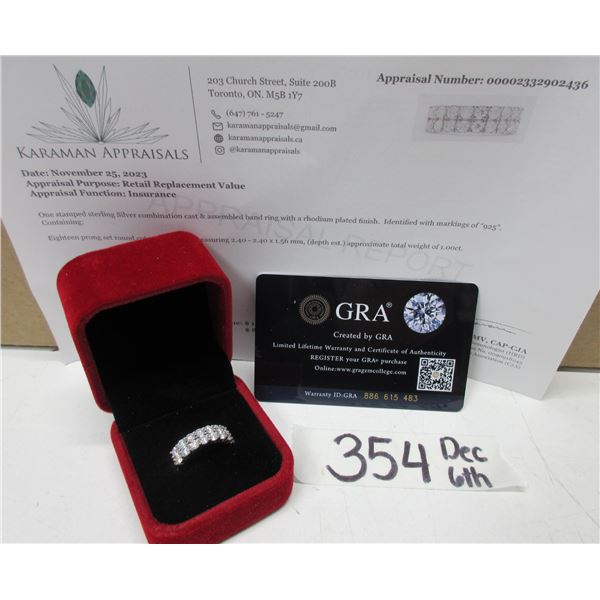 #354-1.00 CT TW GRA CERTIFIED ROUND BRILLIANT CUT MOISSANITE STONES VVS D COLOR WITH THE 18 MOISSANI