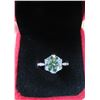 Image 2 : #359-3.00 CT GRA CERTIFIED ROUND BRILLIANT CUT MOISSANITE STONE VVS VIVID BLUISH GREEN COLOR WITH 12