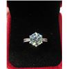 Image 2 : #360-3.00 CT GRA CERTIFIED ROUND BRILLIANT CUT MOISSANITE STONE VVS GREENISH BLUE COLOR WITH 12 ROUN