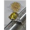 Image 4 : #365-5.00 CT GRA CERTIFIED ROUND BRILLIANT CUT MOISSANITE STONE VVS VIVID YELLOW COLOR SET IN CENTER