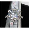 Image 7 : #367-5.00 CT GRA CERTIFIED ROUND BRILLIANT CUT MOISSANITE STONE VVS D COLOR SET IN CENTER WITH 14 RO
