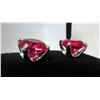 Image 4 : #376-6.00 CT TW ROUND BRILLIANT CUT SYNTHETIC RUBIES SET IN A V SHAPED BASKET HEADS SET IN 925 SILVE