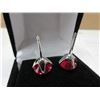 Image 6 : #376-6.00 CT TW ROUND BRILLIANT CUT SYNTHETIC RUBIES SET IN A V SHAPED BASKET HEADS SET IN 925 SILVE