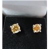 Image 2 : #377-2.00 CT TW ROUND BRILLIANT CUT MOISSANITE STONES VVS CHAMPAGNE COLOR SET IN A V SHAPED BASKET H