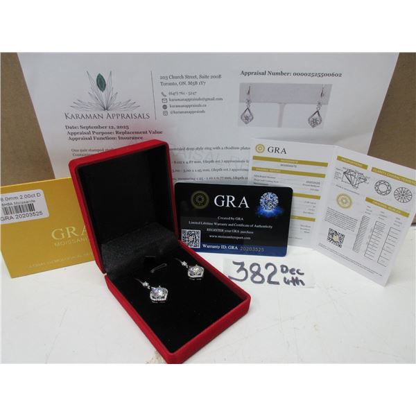 #382-4.00 CT TW GRA CERTIFIED ROUND BRILLIANT CUT MOISSANITE STONES VVS D COLOR WITH 34 ROUND BRILLI