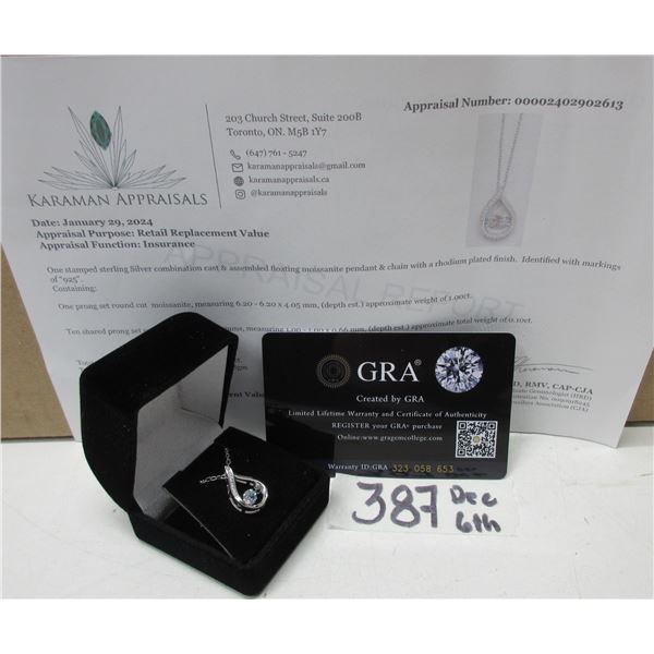 #387-FLOATING 1.00 CT GRA CERTIFIED ROUND BRILLIANT CUT MOISSANITE STONE VVS D COLOR WITH THE 10 ROU