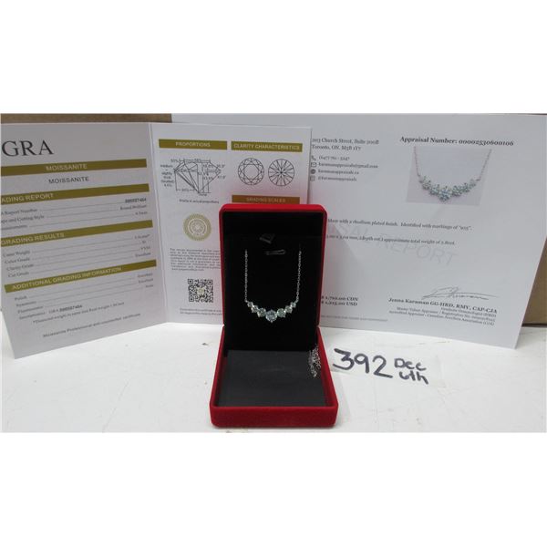 #392-2.80 CT TW GRA CERTIFIED ROUND BRILLIANT CUT MOISSANITE STONES VVS LIGHT BLUE COLOR WITH THE 7 