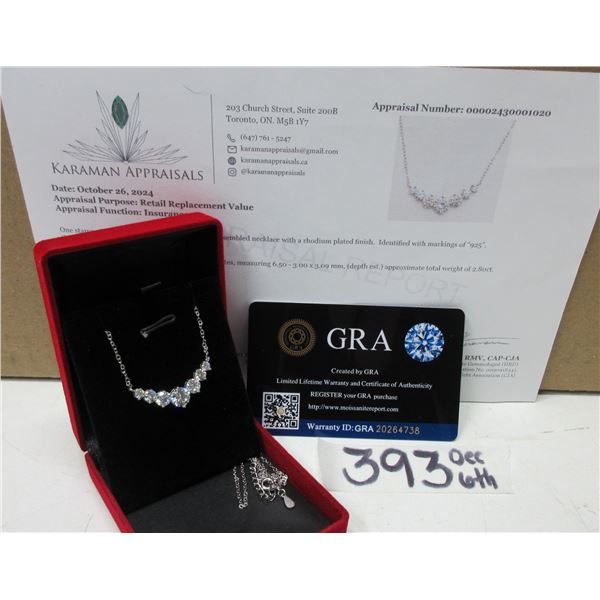 #393-2.80 CT TW GRA CERTIFIED ROUND BRILLIANT CUT MOISSANITE STONES VVS D COLOR WITH THE 7 MOISSANIT