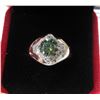 Image 2 : #397-2.00 CT GRA CERTIFIED ROUND BRILLIANT CUT MOISSANITE STONE VVS VIVID BLUISH GREEN COLOR WITH 22