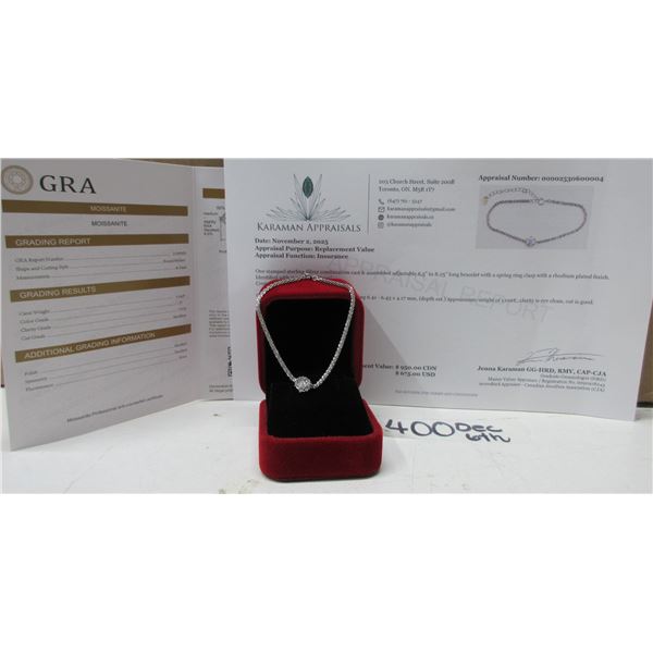 #400-1.00 CT GRA CERTIFIED ROUND BRILLIANT CUT MOISSANITE STONE VVS D SET INTO 6 CLAW HEAD SET INTO 