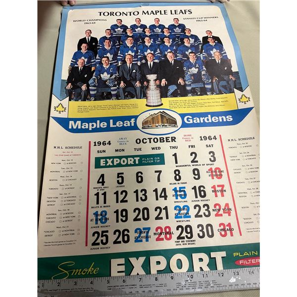 Toronto maple leaf calendar-1963-64
