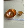 Image 1 : Carnival glass bowl and creamer