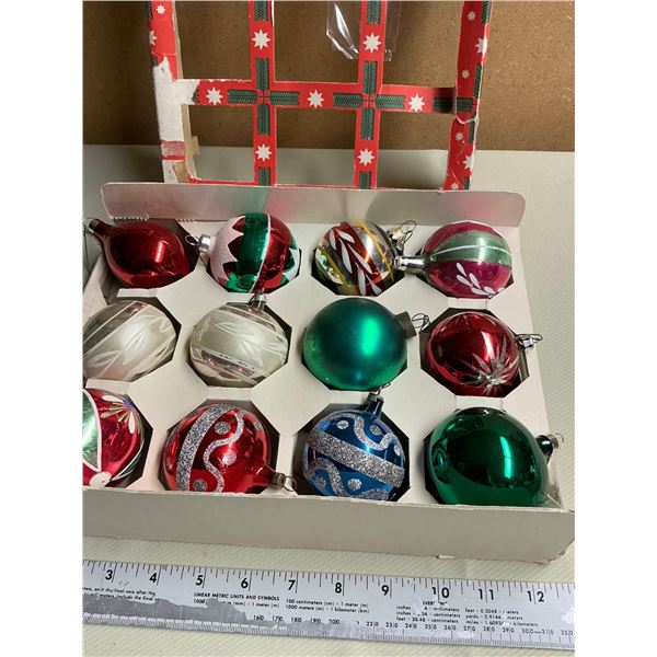 12 Vintage glass Christmas ornaments