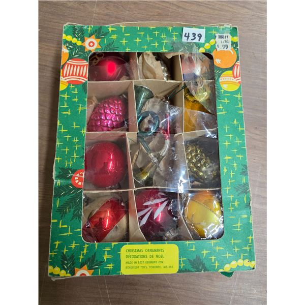 12 Vintage glass Christmas ornaments