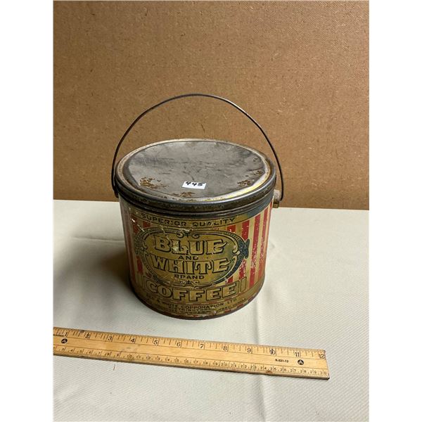 Blue and White coffee tin