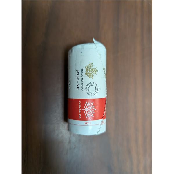 Royal Canadian Mint Roll of 2017 50 Cent Coins