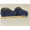 Image 3 : Hand-Beaded Slippers. Never worn. Suede, fur, fleece. 7 ¾” L