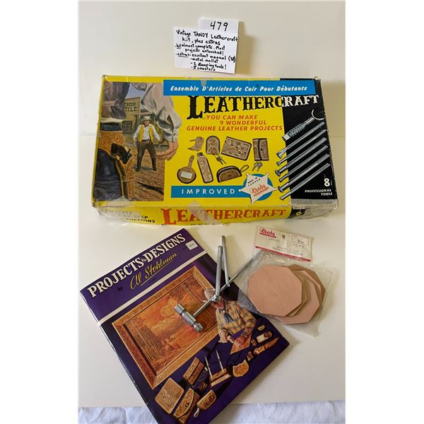 Vintage large Tandy Leathercraft kit, & extras!