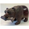 Image 1 : Ironwood Grizzly Bear with Salmon, hand-carved