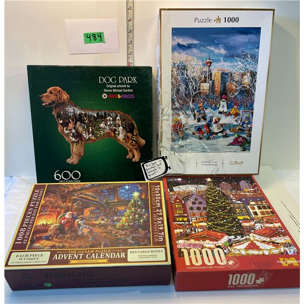 Four Puzzles. 1000 & 600 pcs, Nice quality