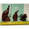 Image 1 : Ironwood Quail, Penguin & Seal carved sculptures (3)
