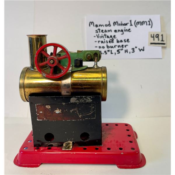 Model steam engine Mamod Minor 1 (MM1), Raised base. No burner. Vintage.