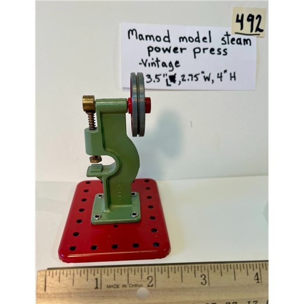 Mamod model steam power press. Vintage. 3.5” L x 2.75” W x 4” H
