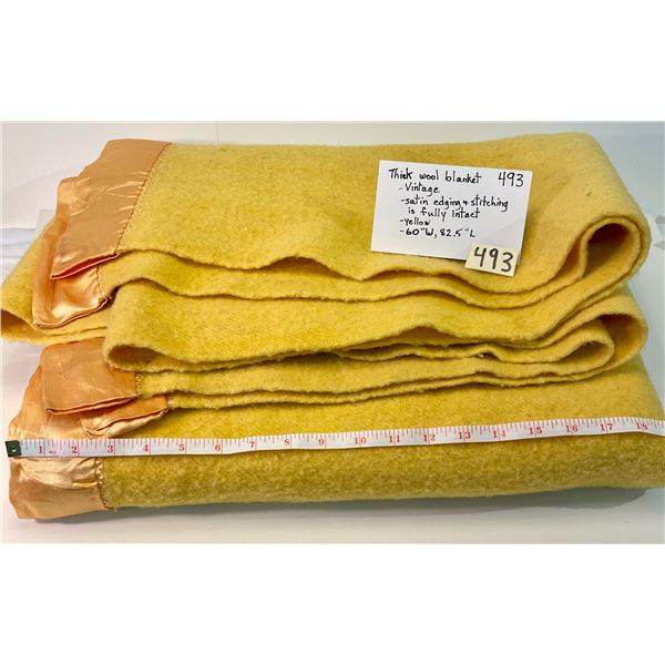 Vintage wool blanket. Satin edging/stitching fully intact! 60” x 82.5”