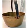 Image 3 : Brass pot with steel handle & copper rivets. Hand-forged. Heavy.