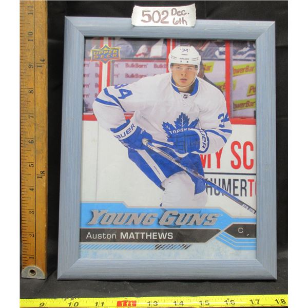 Auston Matthews Rookie- Matthews Rookie Card Enlargement - Framed