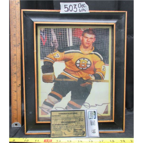 Bobby Orr- Orr Autograph Enlargement - Guarantee Attached