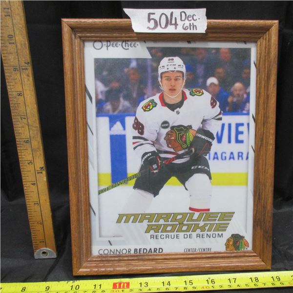 Connor Bedard Rookie - Bedard Rookie Card Enlargement- Framed