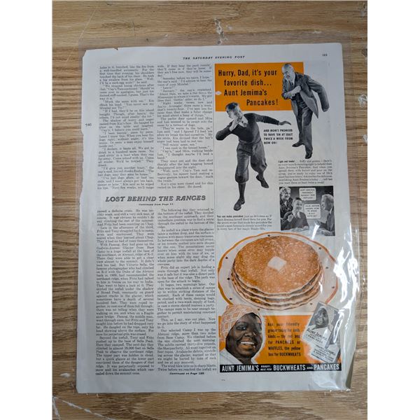 Vintage Original "The Saturday Evening post" March 1940 Aunt Jemima Advert