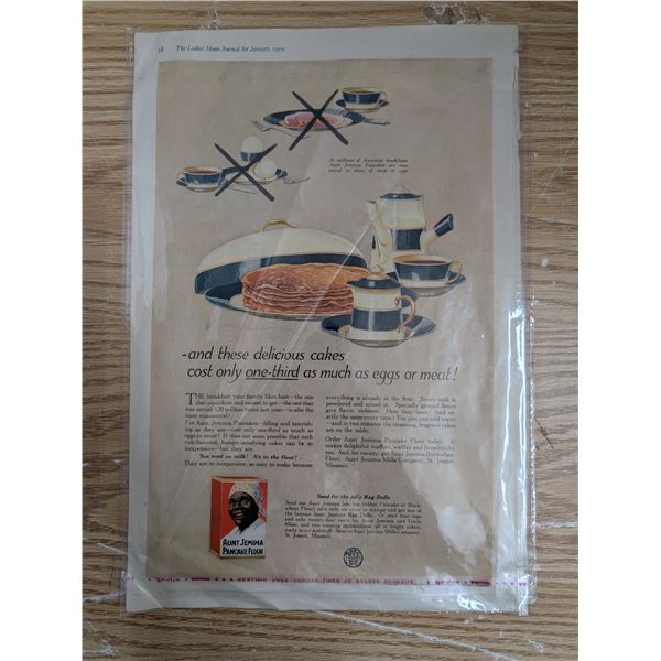 Vintage Original "The Ladies Home Journal" Jan 1919 Aunt Jemima Advert