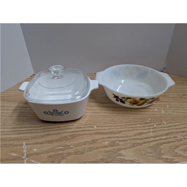 Pyrex Corning Well Dish and JAJ Made in England Dish