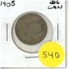 Image 1 : 1905 Canada Silver 25 Cents Coin.